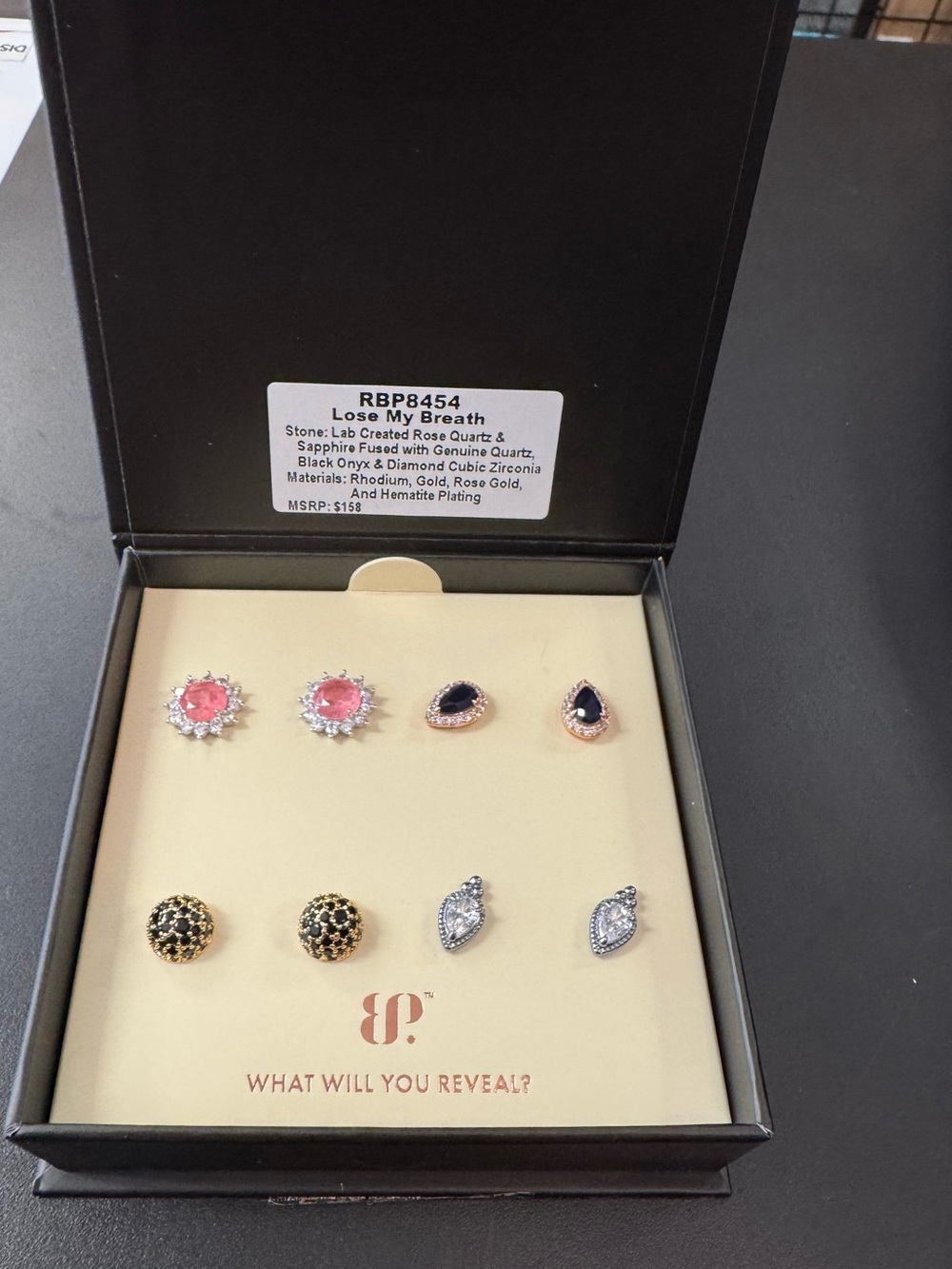 1652 / Bomb Party Lose My Breath 4PC Earrings New Retail $158